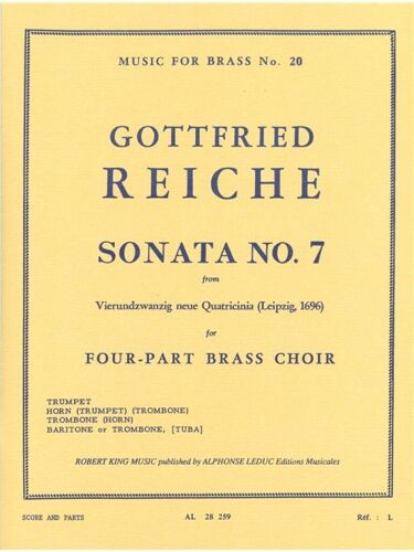 Reiche : Sonata N07 - Recueil Quatuor De Cuivres 9790046282591 Al28259