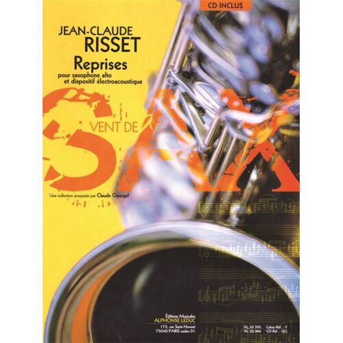 Jean-Claude Risset : Reprises For Alto Saxophone And Electro - Recueil Avec Cd Alto Saxophone And Electronics 9790035167434 Al30395