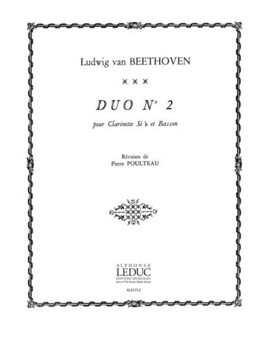 Ludwig Van Beethoven : Duo No.2 - Conducteur Clarinet And Bassoon 9790046257124 Al25712