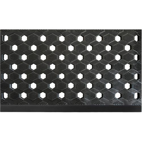 Lsc Hexa Paillasson En Caoutchouc Robuste Et Antidérapant Pour Porte D'entrée,Terrasse,Jardin Et Intérieur (45 X 75 Cm)