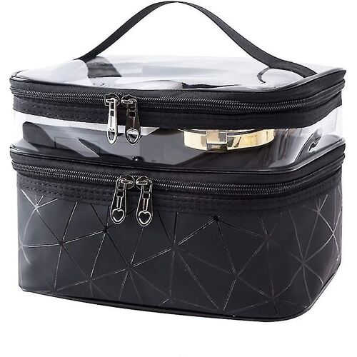 Sacs de maquillage Double Couche Voyage Housses Cosmétiques Imperméable à l'eau Grande Capacité Trousse de toilette Faire
