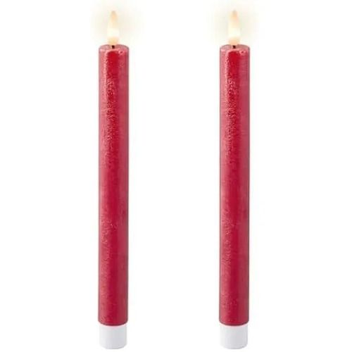 Bougies à piles - Lumineo - Lot de 2 - 24,1 cm - Cire réaliste - Flamme blanche chaude