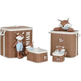 Panier à linge - HOME ESPRIT - Multicolore - 44 x 45 x 34 cm - Pour enfant - 4 pièces