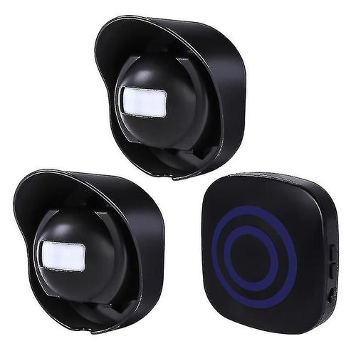Alarme sans fil multifonctionnelle pour allée, étanche, avec détecteur de mouvement extérieur. 1 récepteur et 2 émetteurs. 38 sonneries. Portée de transmission : 200 m.