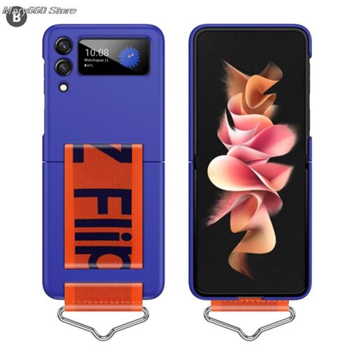 Coque De Téléphone Hybride Rigide Pliable Avec Dragonne Pour Samsung Galaxy Z Flip 3 5g, Couverture Complète