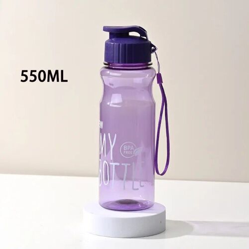 550ml - Violet - Bouteille D'eau De Sport Portable Sans Bpa, Shaker Étanche, Verres En Plastique, Visite Et Salle De Sport, 550ml, Nouveau