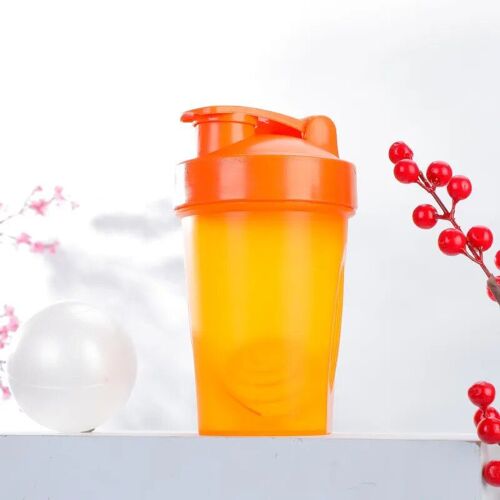 400ml - Orange - Bouteille D'eau En Plastique Pour Adultes, Bouteille De Sport Portable, Gobelet Agitateur, Accessoires De Cliquetis, 400ml