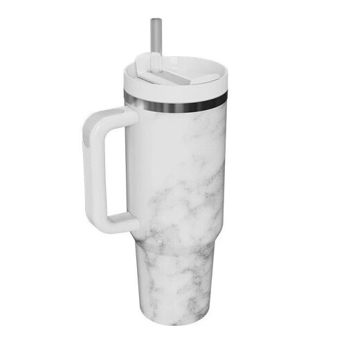 40oz - Tasse Isotherme Holographique Scintillante Avec Poignée, Gobelet Arc-En-Ciel Scintillant, Tasse En Acier Inoxydable, Impression À Chaud, Blanc, Sublimation, 40oz