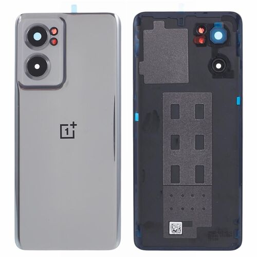 Pour OnePlus Nord CE 2 5G OEM Boîtier de batterie avec autocollant adhésif + couvercle d'objectif de l'appareil photo - Gris