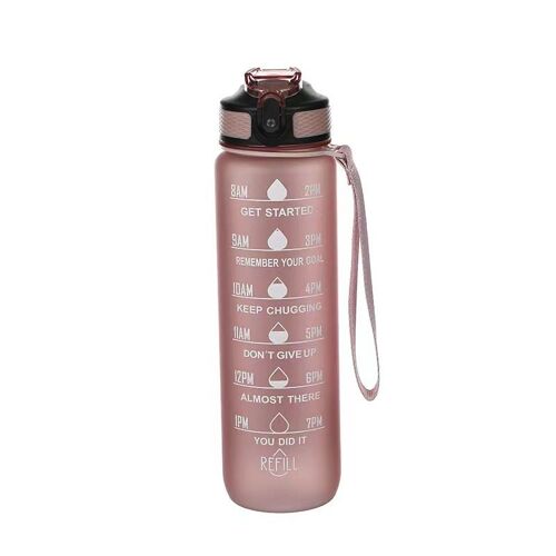 1.0l - Couleur De La Racine De Lotus - Bouteille D'eau De Motivation Étanche Hi Drinking, Carafes De Fitness Pour La Cuisine, Carafe De Sport, Carafe De Voyage En Plein Air, Standardisation