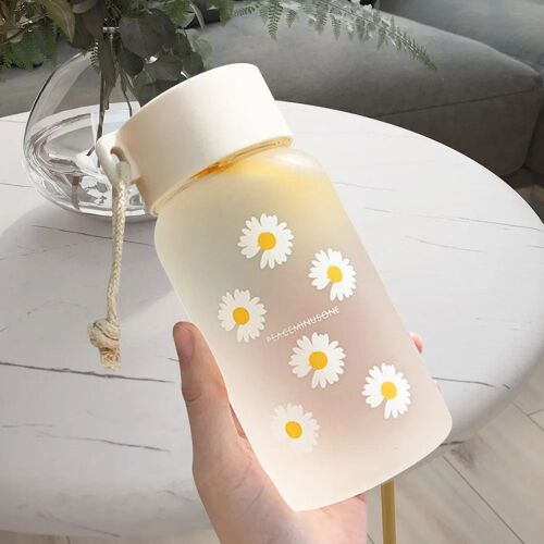 500ml 2pcs - 6 Flowers Givrés - Tasse À Eau En Plastique Transparente Avec Ulpour Fille, Bouteille À Clics Kawaii, Tasse À Eau Conviviale Rée D'été, Tasse À Jus, Petit Détruire Andrwater Hi