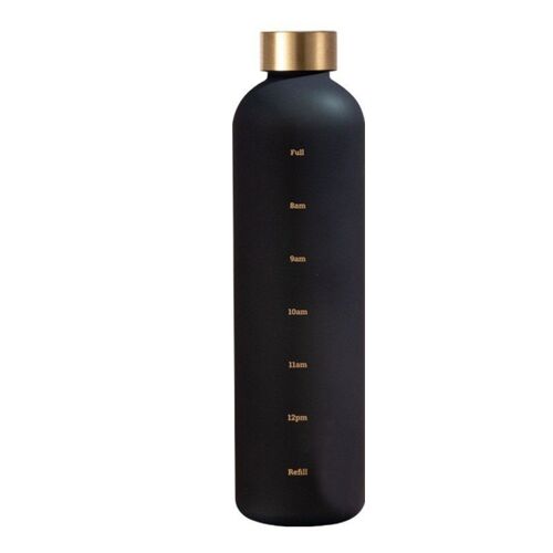 1000ml - Noir - Gobelet À Eau En Plastique Conviviale Ré Sans Bpa Avec Échelle De Temps, Bouteille D'eau De Sport En Plein Air, Gobelet De Grande Capacité, 1000ml