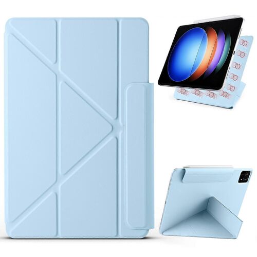 Pour Xiaomi Pad 6S Pro 12.4 Case PC PU Cuir Origami Stand Couverture De Tablette Magnétique - Bleu Bébé