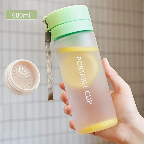 600ml - Vert Mat - Gobelet En Plastique De Grande Capacité, Anti-Chute, Anti-Fuite, Pour Sports En Plein Air