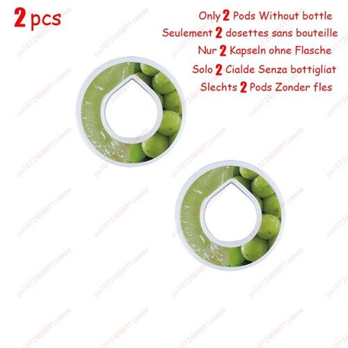 Pods De Raisin (2pcs) - Boisson De Bouteille D'eau En Plastique Tritan, Odeur De Dosettes De Saveur Défectueuse, Boisson Aérée Rencontre La Saveur Des Fruits