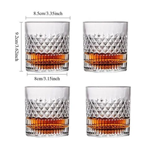 Ensemble Deverres Àwhisky Guanshan 3d De 5 Oz,Tasse En Cristal Transparente,Adaptée À Boire Duwhisky,Cognac,Cocktail,Verre Àvin Glacé-101-200ml-335ml 4pcs