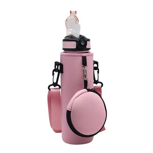 1000ml - Rose - Étui De Bouteille De Sport Avec Sangle Réglable, Carafe À Eau Isolée, Porte-Bouteille En Néoprène, Poudres Electrolux, 1000ml