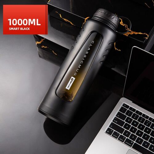 1000 Ml - Tasse À Eau En Verre Anti-Chute, Grande Capacité, Double Couche, Isolée, Portable, Résistant À La Chaleur, Tasse À Thé À Bulles
