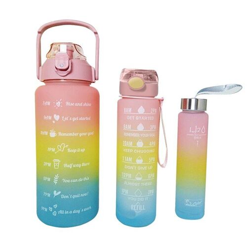 3 Pièces - Bouteille D'eau De Sport Grande Capacité, 3 Pièces, Pour Écolière, Enfant Kawaii, Tasse À Boire Pour Homme Et Femme, Camping