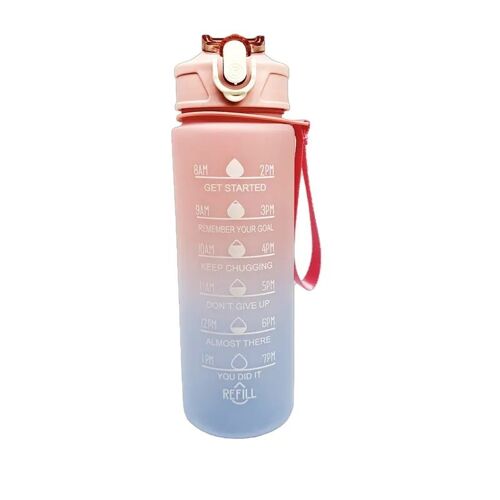 900ml - Rose - Bouteille D'eau De Sport Avec Marqueur De Temps, Tasse Anti-Fuite, Bouteille D'eau Portable De Motivation Pour Le Sport De Plein Air, Fitness, Sans Bpa, 900ml