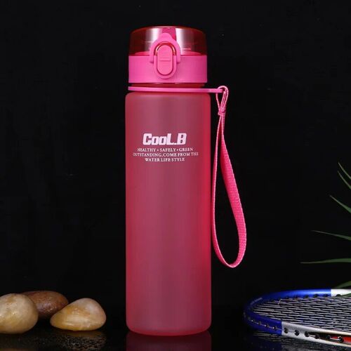 560ml - Rouge Givré - Gourde Créative En Plastique Avec Couvercle De Saut De Balle, Bouteille D'eau, Gobelet De Dehors Givré, Portable, Pour Étudiants