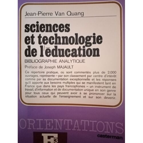 Sciences Et Technologie De L'education - Bibliographie Analytique