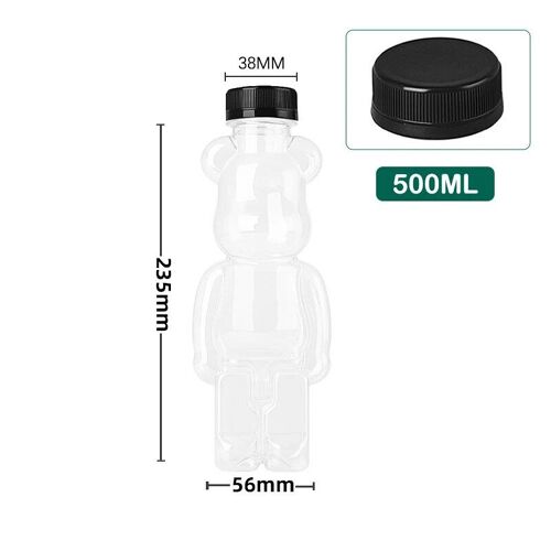 500 Ml - Bouteilles De Jus Maison Transparentes, 1 Pièce, Pour Boisson En Pet, Pour Boisson Froide, Lait, Thé, Jus, Bouchon Scellé