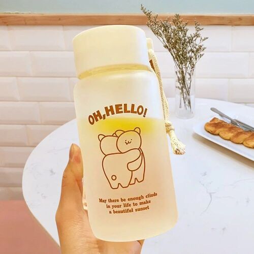 500ml - Givré-07 - Petite Bouteille D'eau En Plastique Transparent Hi Pour Les Filles, Bouteille D'eau Créative Conviviale Rée, Clics Kawaii, Tasse À Thé De Voyage Portable, 500ml