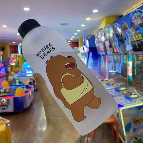 Brouette - Bouteille D'eau De Dessin Animé Krasnobear, Tasse D'eau Hi Avec Ou Sans Paille, Transparente, Mignonne, Verres Conviviale Rés, Anti-Fuite, 1l