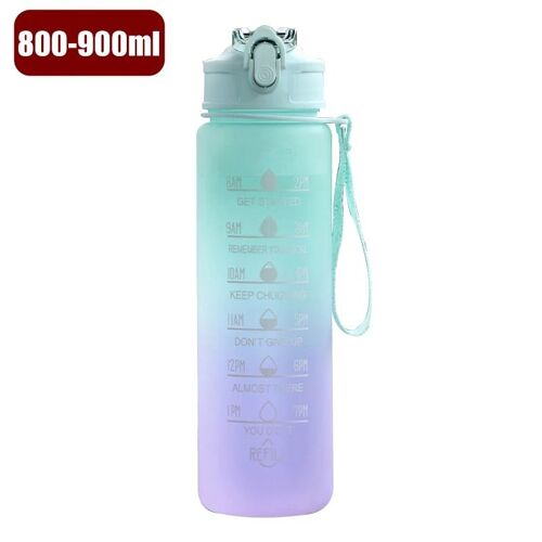Nouveau-04 - Bouteille D'eau De Sport Anti-Fuite, Avec Marqueur De Temps, Pour Randonnée, Gymnastique Et Camping