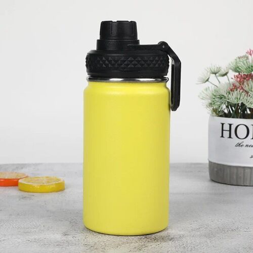 360ml - Jaune - Bouteille D'eau En Acier Inoxydable Pour Enfants, Isolée Sous Vide, Fiole À Large Bouche, Couvercle À Bec Étanche, 360ml, 12 Oz