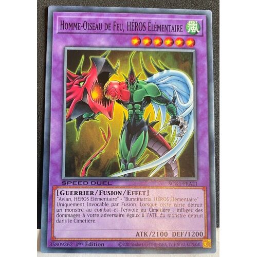 Yu Gi Oh Sgx1 Fra21 Homme-Oiseau De Feu Héros Elémentaire