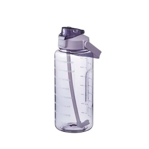 2000ml - 1 Set Stickers - Bouteille D'eau 2 L En Plastique, Grande Capacité, Givrée, Avec Marqueur De Temps En Paille, Pour Sports De Plein Air