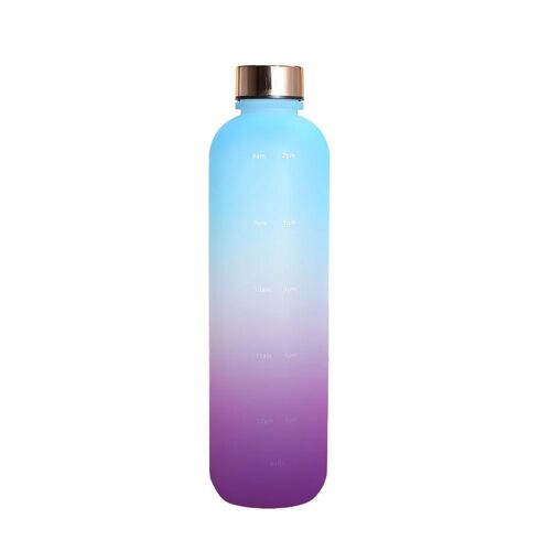 1000ml - Gradient 03 - Bouteille D'eau 1l Avec Marqueur De Temps 32 Oz, En Plastique Givré, Réutilisable, Pour Motivation, Fitness, Sports De Plein Air, Voyage, Étanche, Sans Bpa