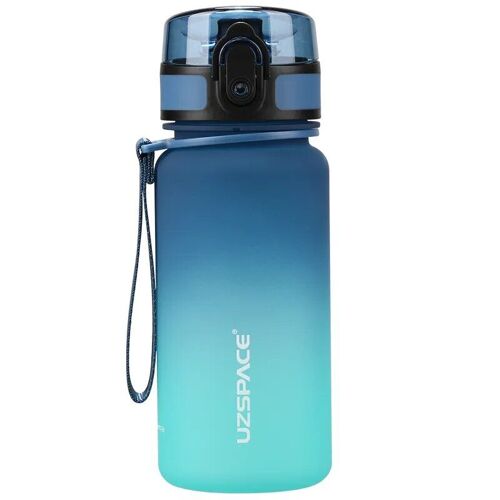 301-400ml - Bleu Et Vert - Bouteille D'eau De Sport De 350ml Pour Filles Et Enfants, Portable, Étanche, En Plastique Givré, Shaker, Tasse À Boisson, Marqueur De Temps, Tour En Plein Air, Sans Bpa Pour Étudiants