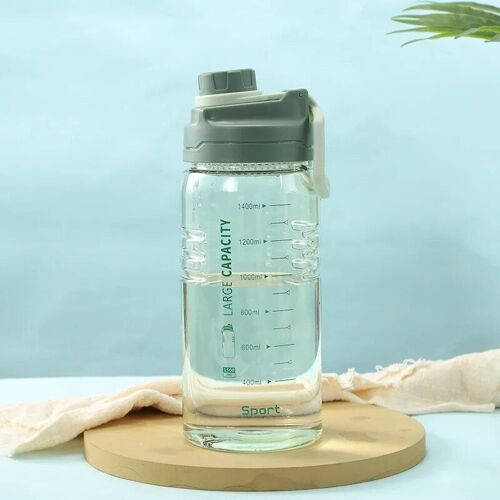 2600ml - Vert - Bouteille D'eau Froide De Grande Capacité, Pour Fitness, Sports De Plein Air, Espace À Main, Avec Balance, Gobelet D'eau En Plastique