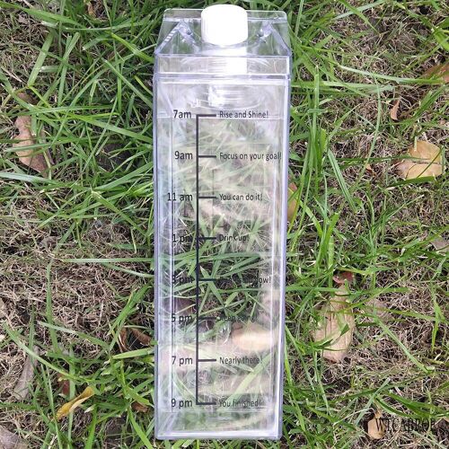 1.0l - S3 - My Creative Cute Plastic Clear Milk Brakes Water Bottle For Girls, Transparent, Juice Water Cup, Bpa Free Drinkware, Fashion