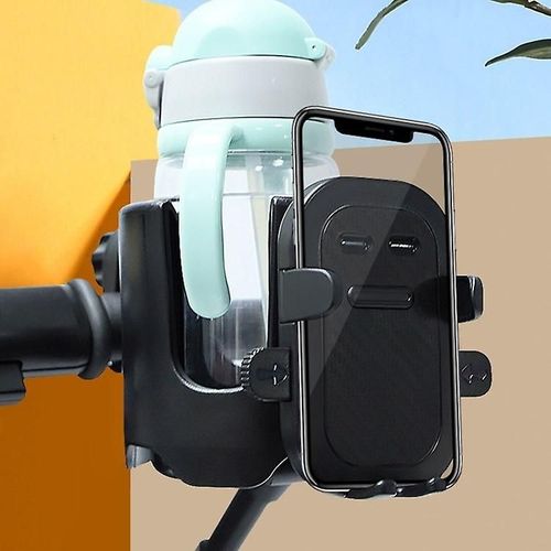 Porte-Gobelet Pour Poussette Pour Bébé Avec Support De Téléphone Support De Téléphone Universel 2-En-1 Pour Poussette, Bi
