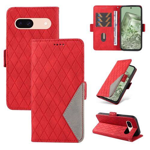 Coque Compatible Avec Google Pixel 8a,Housse En Cuir Pu Pochette Portefeuille Magnétique Etui De Protection,Antichoc Etui A Rabat Pochette Pour Google Pixel 8a,Rouge