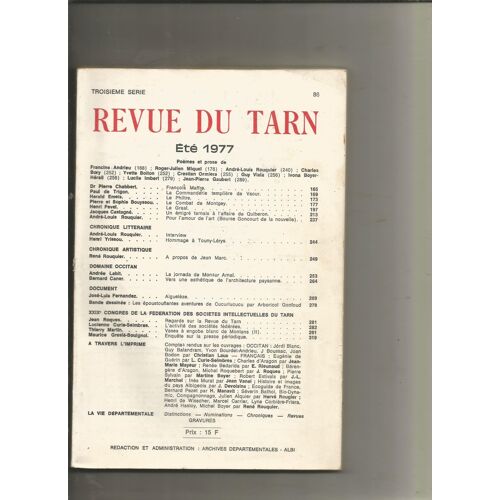 Revue Du Tarn 86 Le Combat De Mongey Hommage A Touny-Leyris, Aigueleze