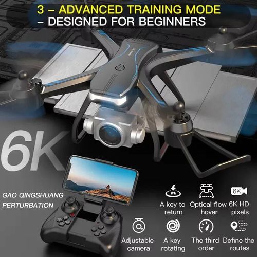 Tout Nouveau Drones V14 8k Professionnel Haute Définition Double Caméra Positionnement Du Flux Optique Moteur Sans Balais Pliable Jouet À Quatre Axes-Blue 8k Camera 1b-