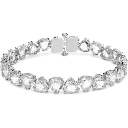 Bracelet Millenia,Cristaux Incolores Taille Carrée Et Métal Rhodié,Blanc