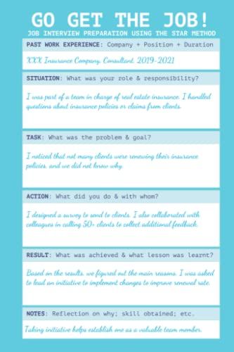 Go Get The Job! Colourful Sheets: Job Interview Preparation Using The Star Method