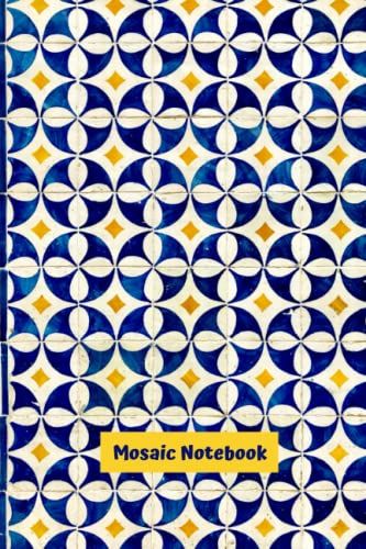 Mosaic Notebook: White And Blue Mosaic Lined Notebook For All Mosaic Lovers, Men And Women