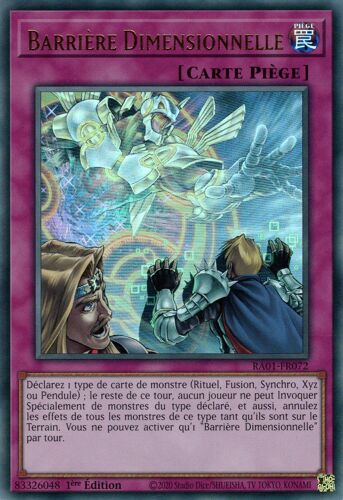 Yu Gi Oh Ra01 Fr072 Barrière Dimensionnelle Ultra Rare