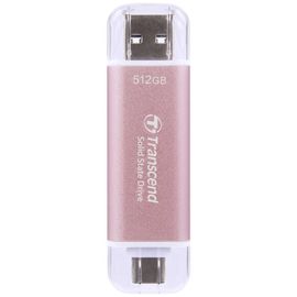 Transcend ESD310P - SSD - 512 Go - externe (portable) - USB 3.2 Gen 2x1 (USB-C connecteur) - rose