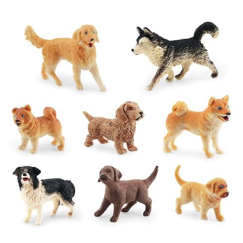 Mini Figurines De Chien, 8pcs Figurines De Chiot Réalistes Playset Dog Figures Toy Set