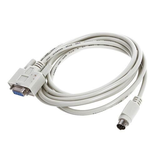 Db9p à 8p Mini Din Rs232 Télécharger Câble Blanc 8.2 Ft Pour Plc Dvp-eh