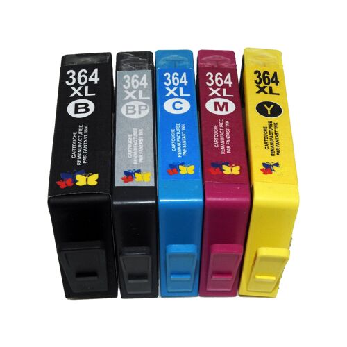 vhbw 5x cartouche d'encre compatible lot pour HP 364, 364XL, 920, 920XL, CB321EE, CB322EE, CB323EE, CB324EE, CB325EE