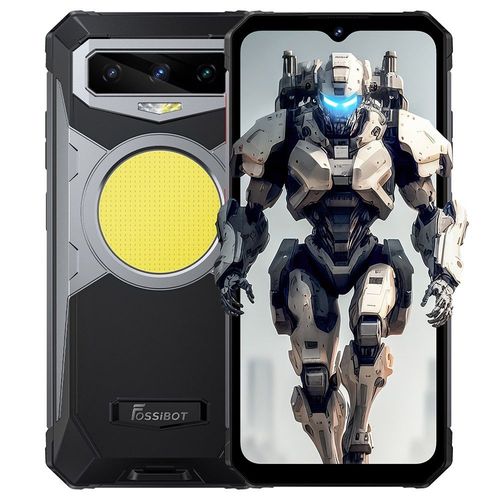 FOSSiBOT F102 Smartphone robuste 12 Go + 256 Go, caméra avant 32 MP + caméra arrière 108 MP, 16500mAh, Android 13.0, écran FHD+ 6.58 pouces, lumières de camping 3W, GPS NFC Version UE - Gris